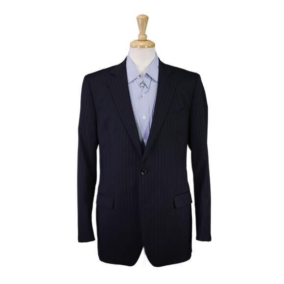 Brooks Brothers Fitzgerald Navy Blue Pinstripe Suit Blazer Jacket 41L - Picture 1 of 11